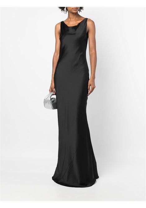 Black cowl-neck satin gown Norma Kamali - women NORMA KAMALI | ST2223CB739001